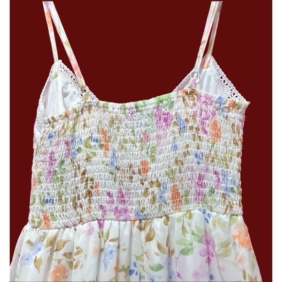 Rue 21 - Women's Summer Sleeveless High Low Hem Ruffle Floral Dress - White -XXS - Picture 16 of 16